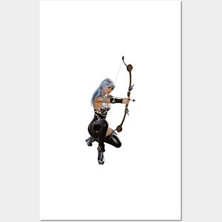 Archer Woman with Bow and Arrow Posters and Art